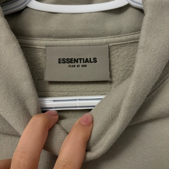 Essentials fear of god green ish grey fleece lined pullover - Picture 4 of 4